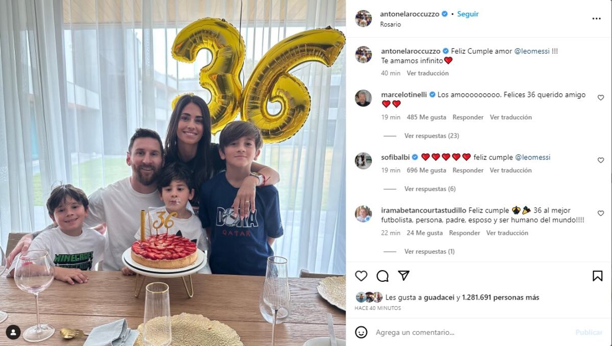 El posteo de Antonela Roccuzzo por el cumpleaños de Lionel Messi.