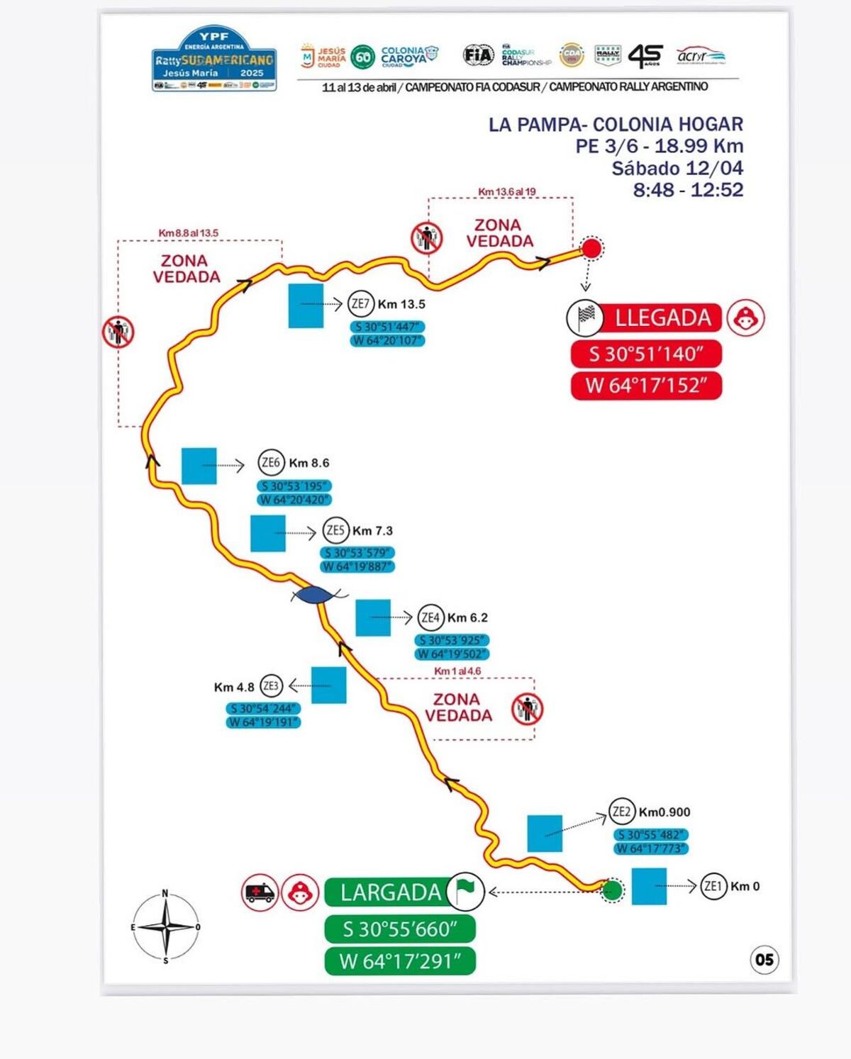 Los tramos del sábado del Rally de Jesús María, en carrera válida por los certámenes sudamericano y argentino de la especialidad.