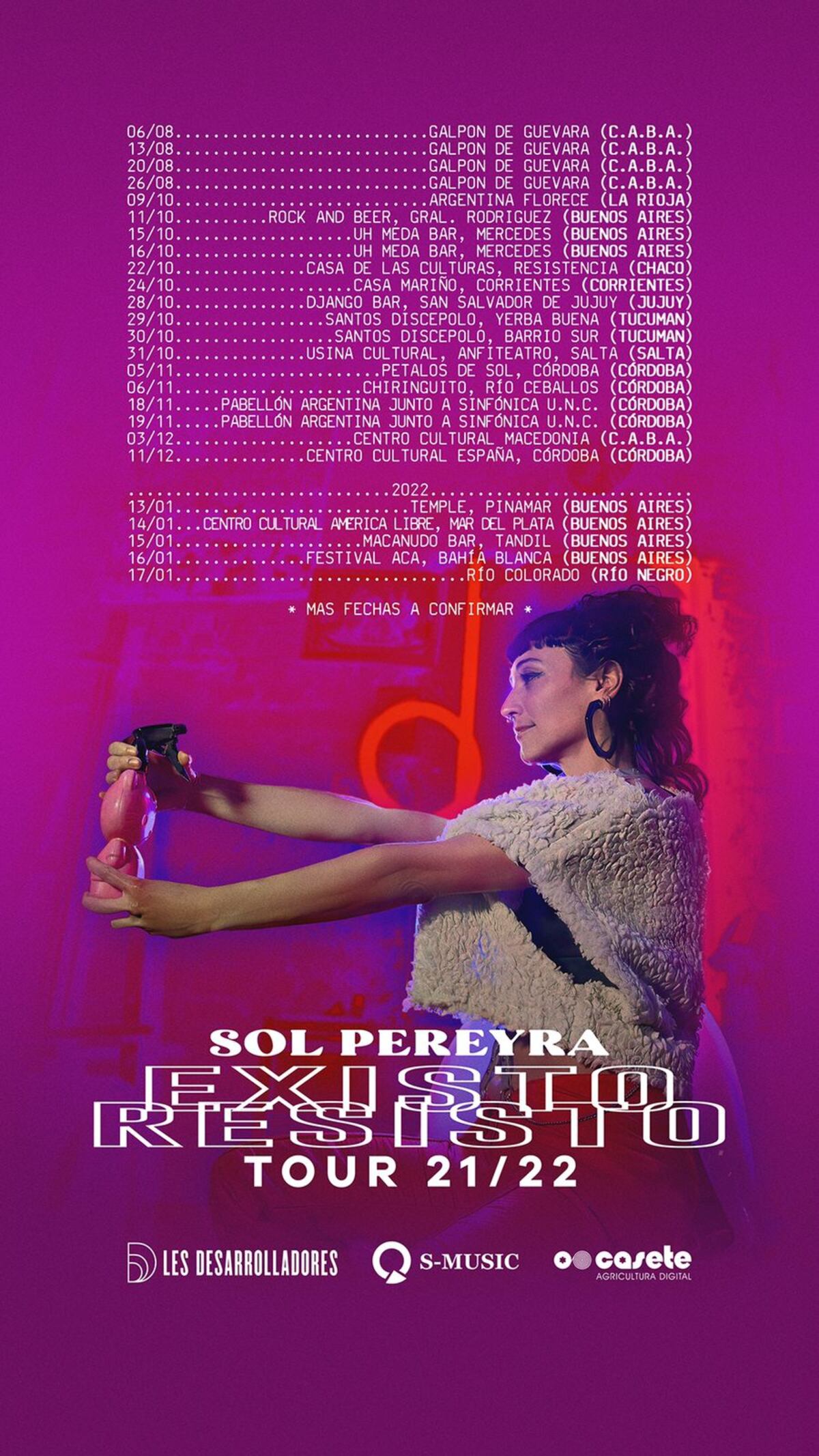 Las fechas de la actual gira de Sol Pereyra. Además de sus conciertos sinfónicos, la solista tiene una fecha en diciembre en el CCEC. (Prensa Sol Pereyra)