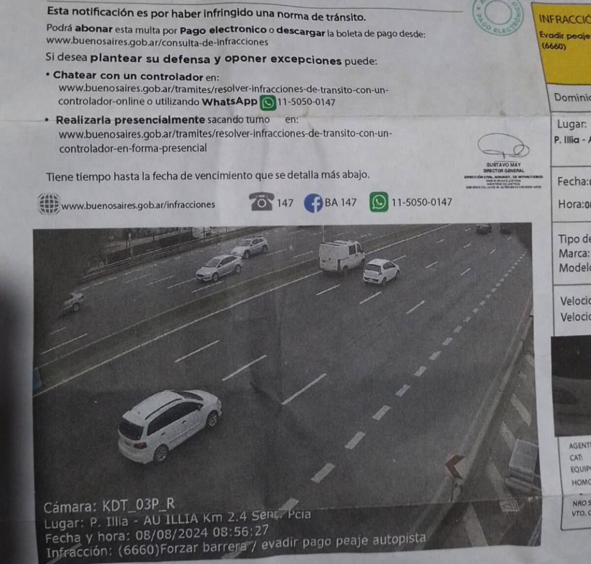 Multas en Buenos Aires.
