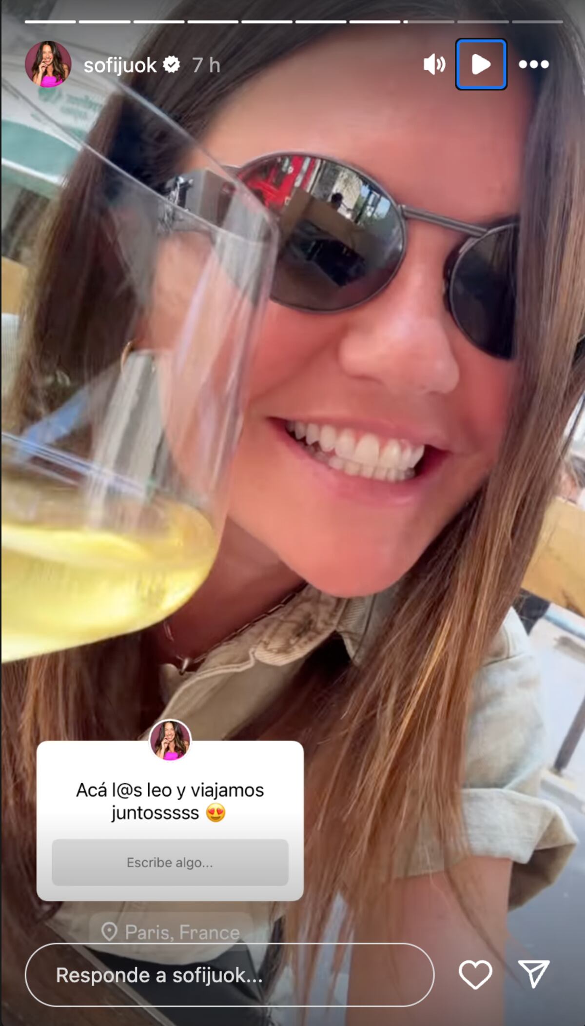 Sofía Jujuy compartió su felicidad con sus seguidores por encontrarse en París, el lugar de sus sueños. (Foto: captura de pantalla)