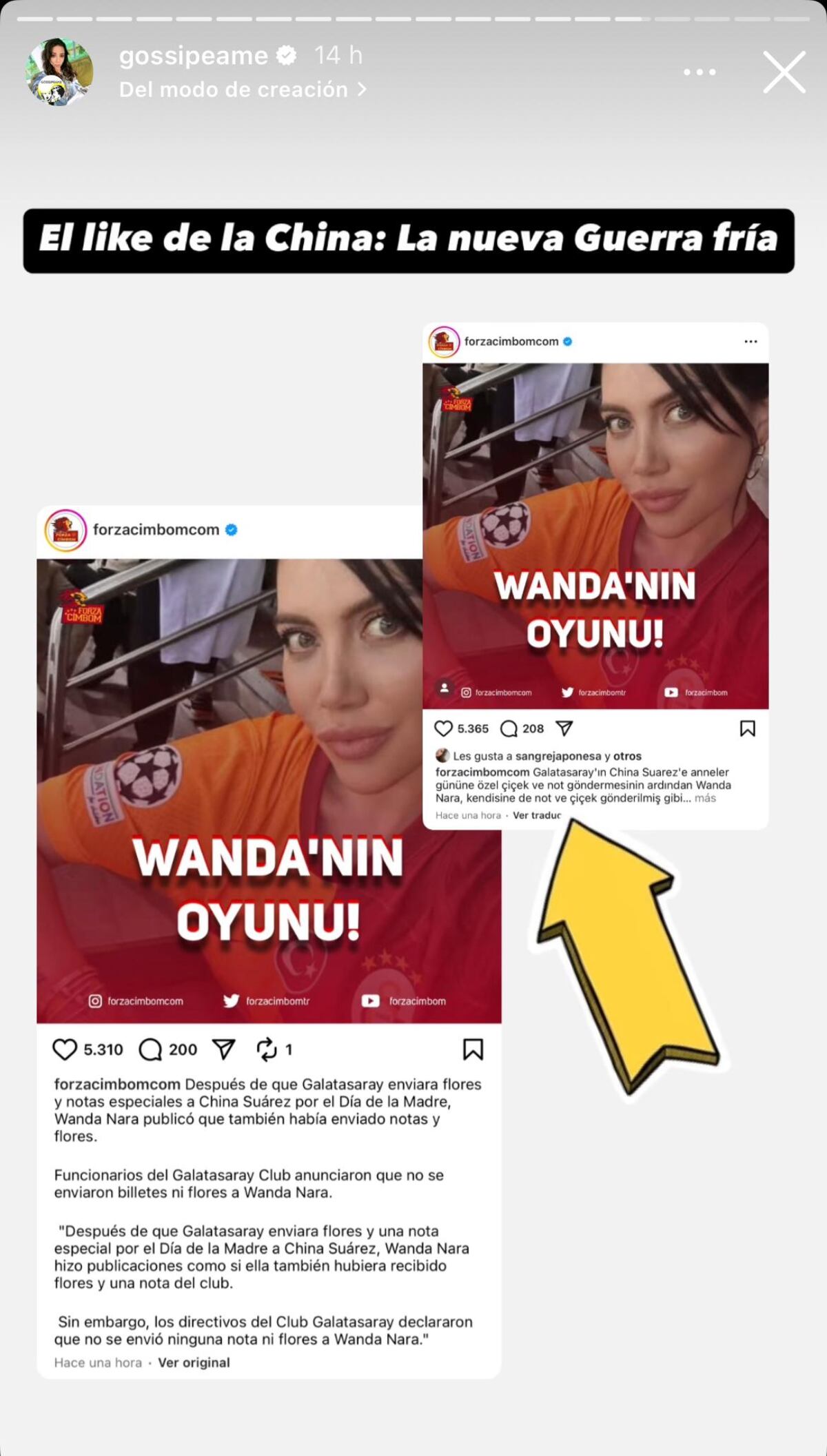Wanda Nara vs. China Suárez: ahora en el "Flores Gate" (Captura de pantalla)