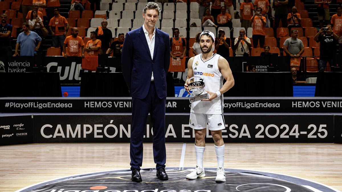 Facundo Campazzo tiene dos premios al Jugador Más Valioso (MVP) en las finales de la Liga Española ACB jugando con el Real Madrid. (Prensa ACB)