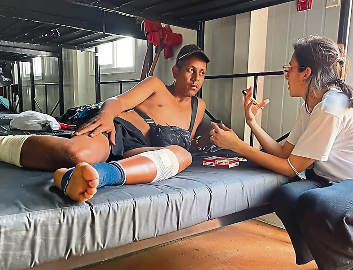 Lesionado. José Cumare, migrante venezolano, se quebró el pie cruzando el Darién. (Gentileza MSF)