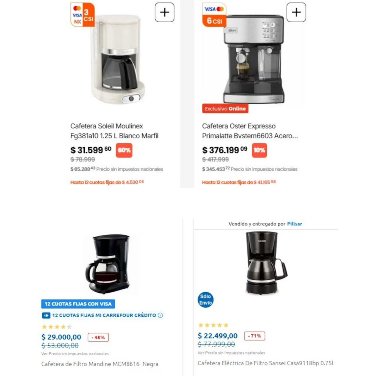 Las principales cadenas de supermercados lanzaron ofertas en cafeteras este enero 2026.