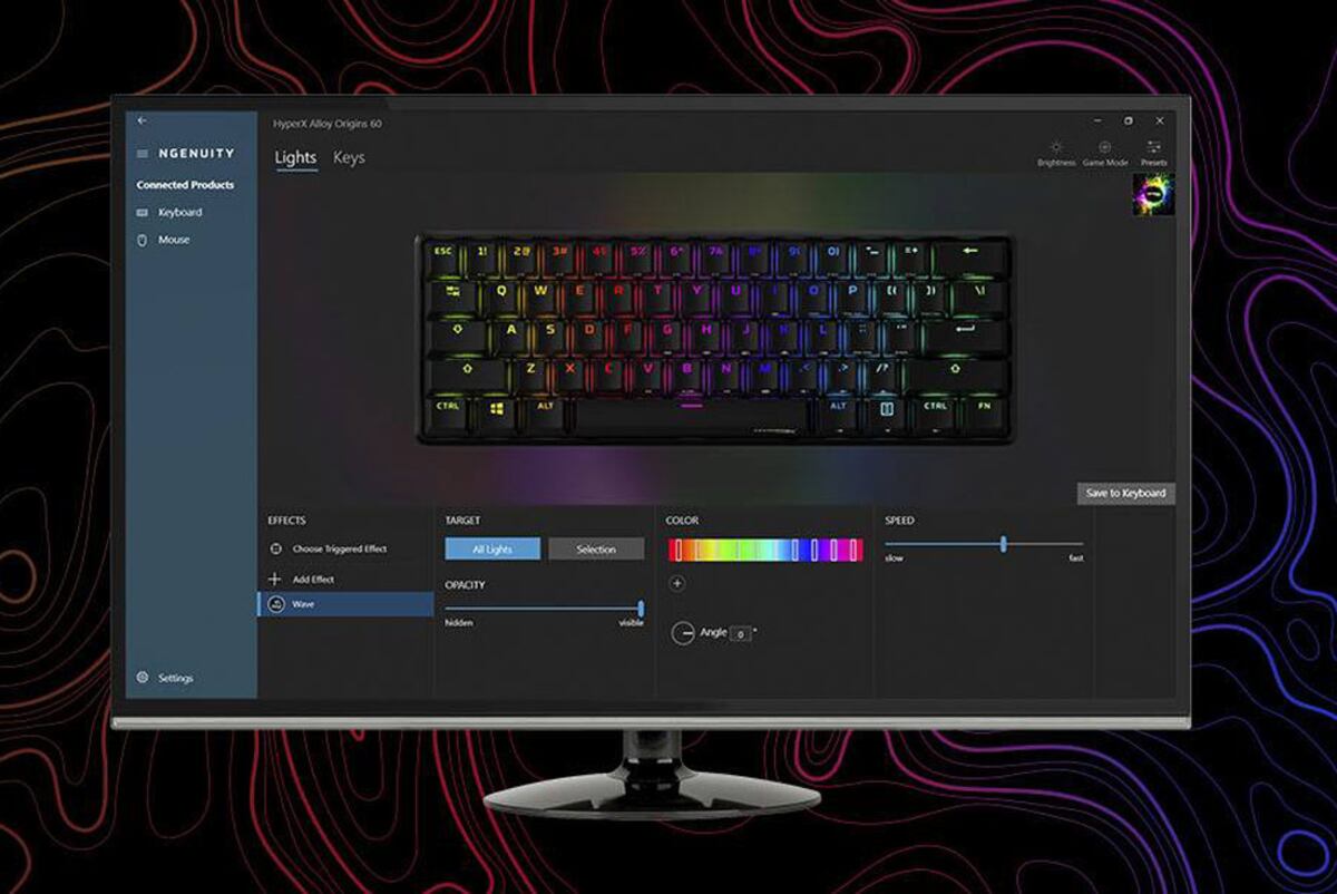 Personalización. La del HyperX Alloy Origins 60. (Prensa HyperX)