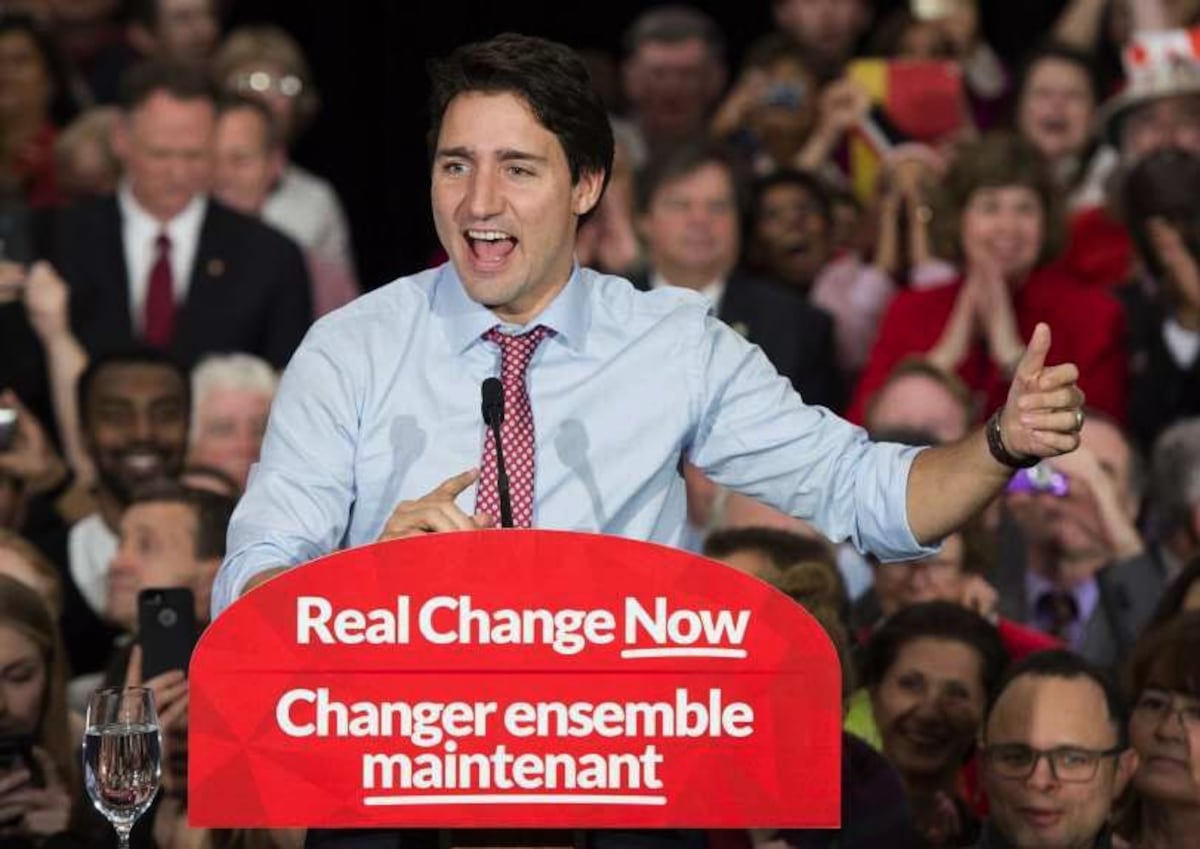 Justin Trudeau, cuando fue elegido como primer ministro.