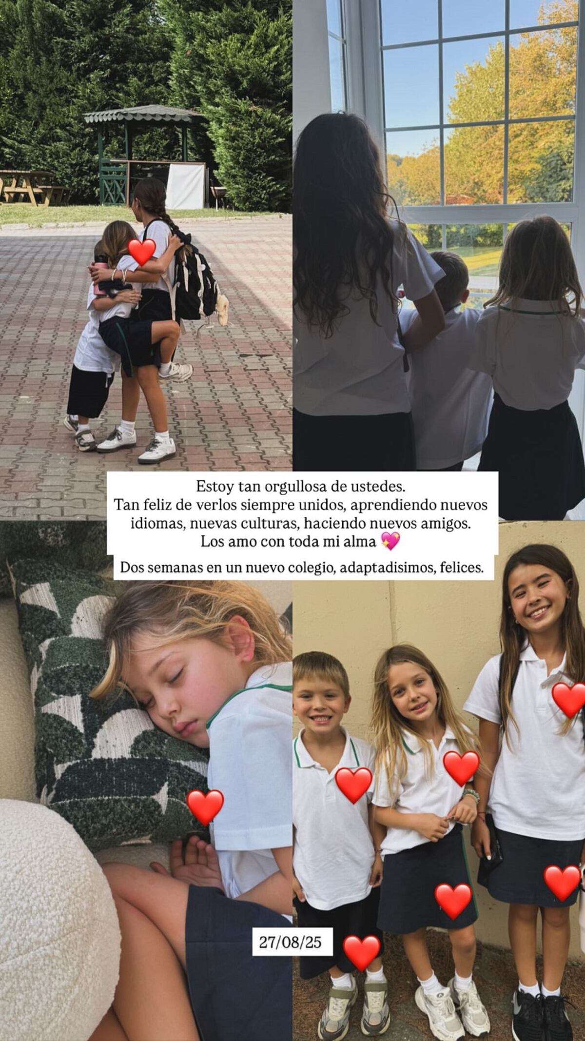 China Suárez publicó fotos de sus hijos con uniforme escolar en Turquía. (Instagram @sangrejaponesa).