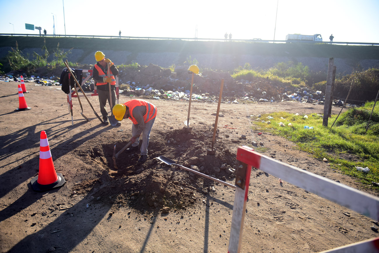 Inicio de la obra de la nueva colectora de Circunvalación en Bajada San José. (Nicolás Bravo / La Voz)