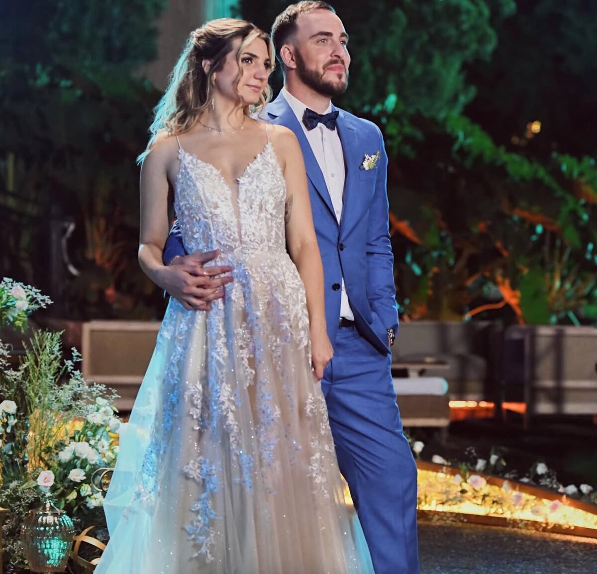 Florencia y José Luis en su boda en Love is blind. (Foto: Instagram)