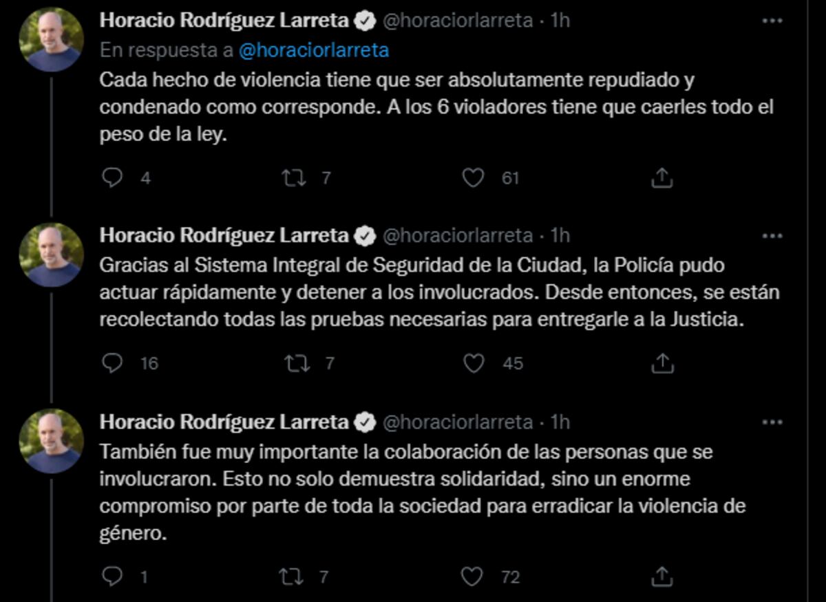 El jefe de Gobierno porteño pidió que "les caiga todo el peso de la ley" a los acusados de violar a una joven en Palermo.
