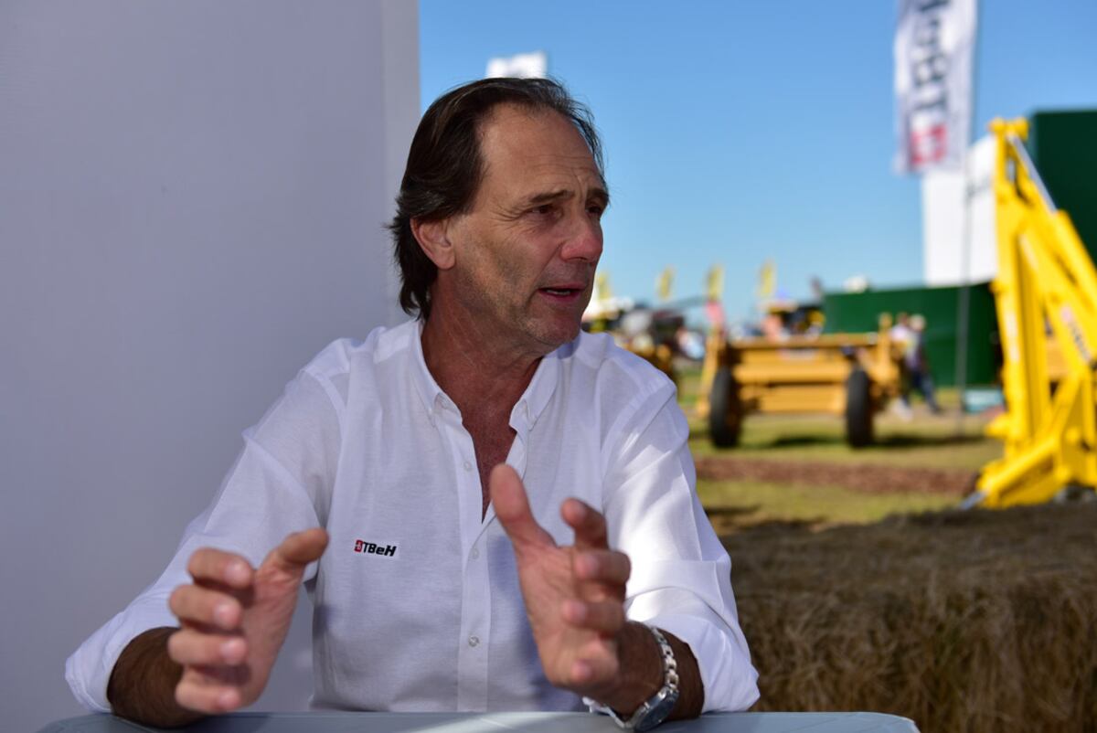 PRESENCIA. Gabriel Boeris, titular de la empresa TBeH, durante Expoagro 2022.