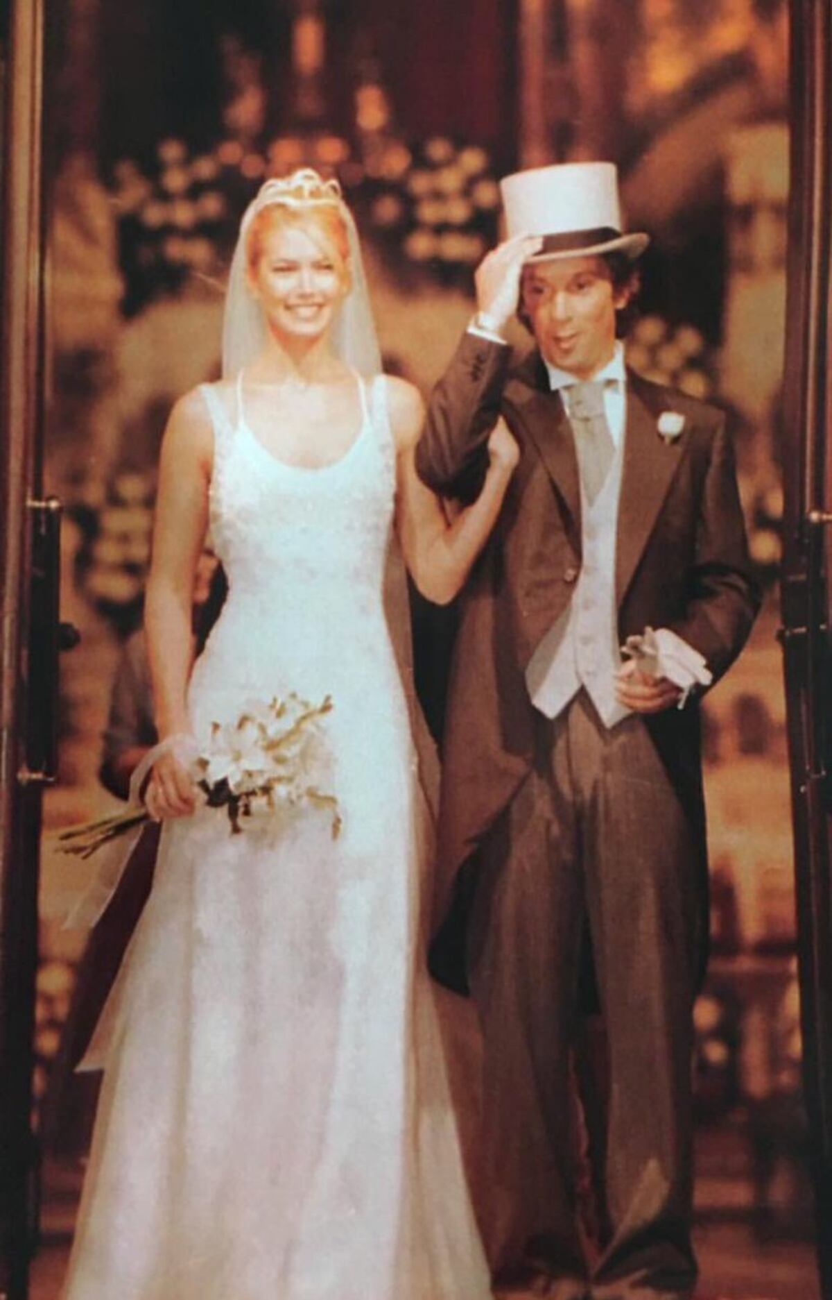 Valeria Mazza junto a Alejandro Gravier en el día de su casamiento.