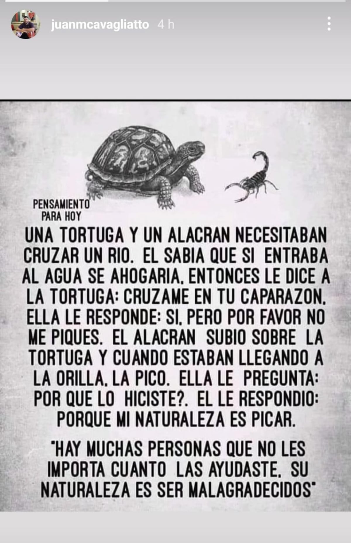 El posteo del presidente de Instituto en sus redes. (Captura).