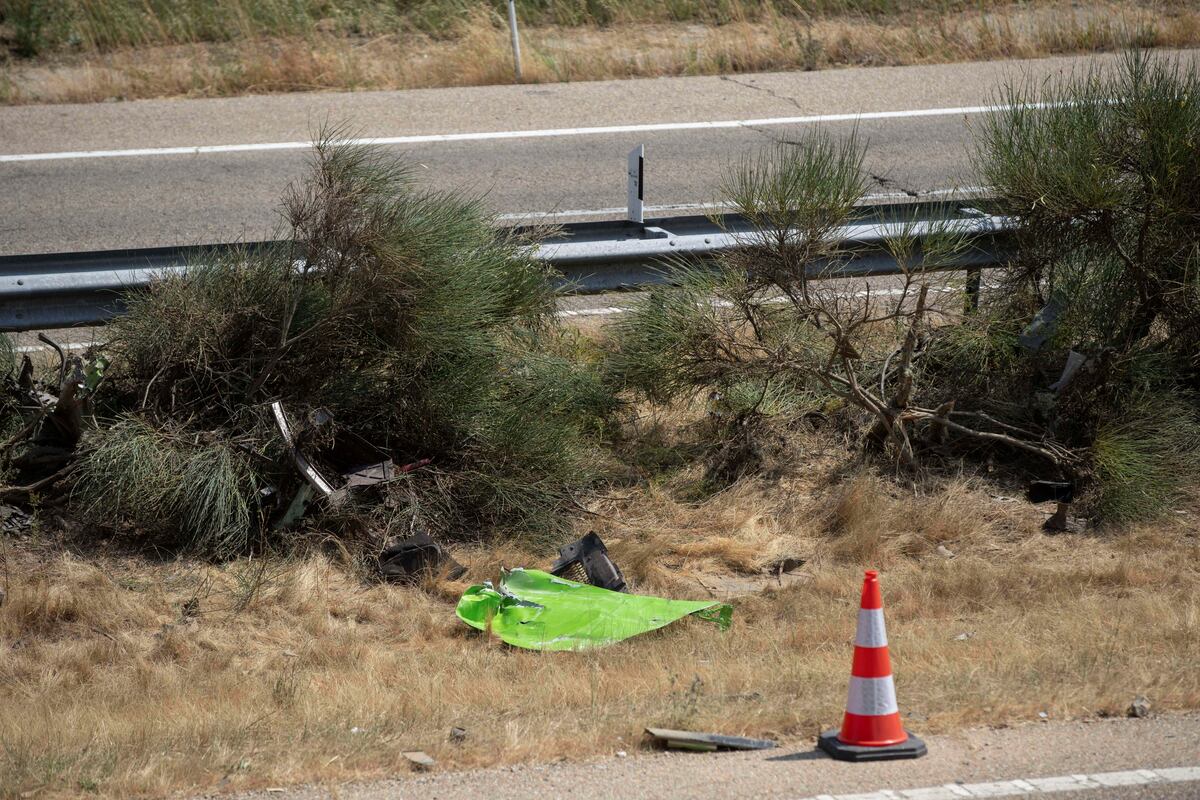 Las imágenes del lugar del accidente de Diogo Jota (AP)