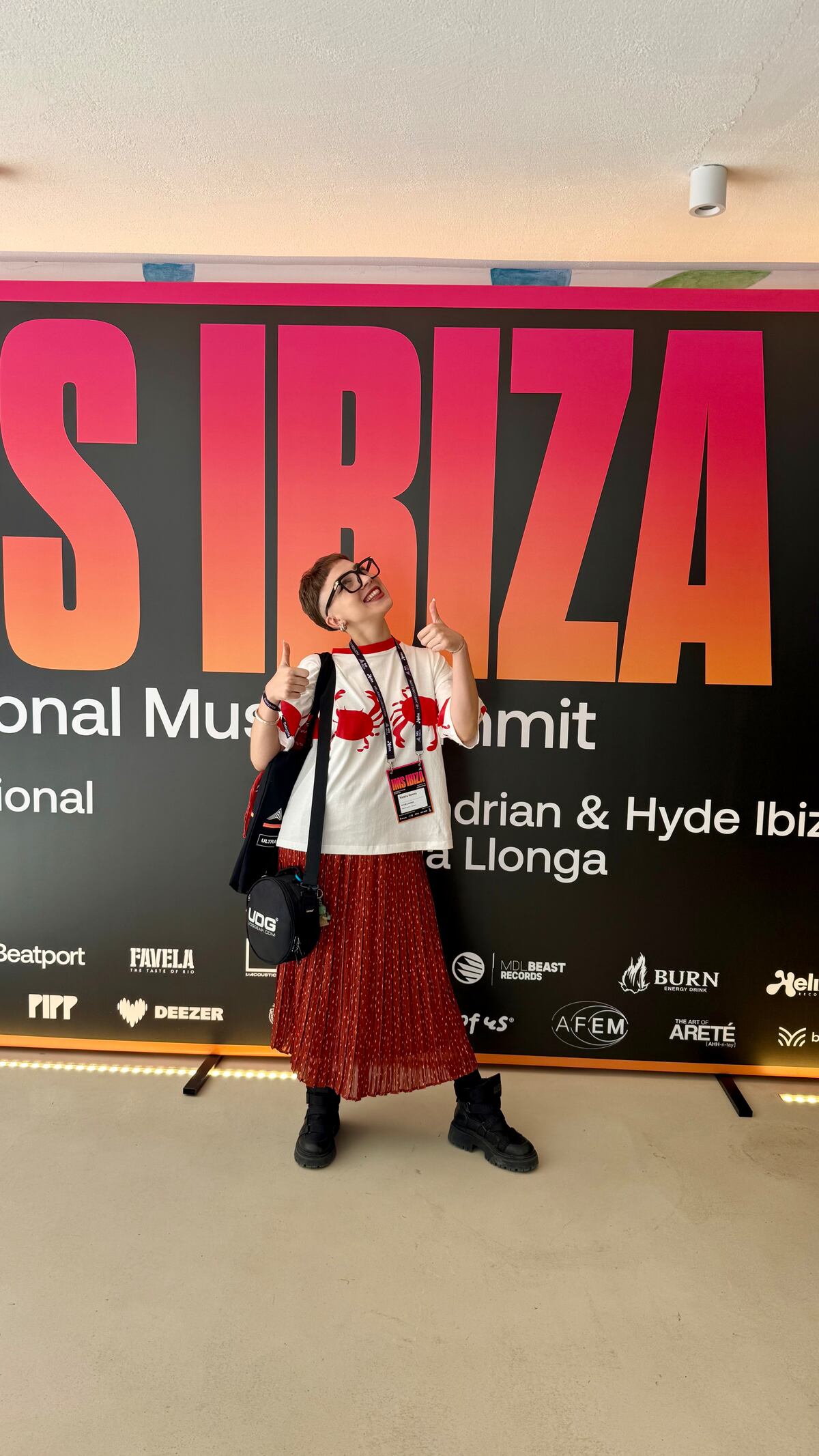 Victoria Whynot llegó al International Music Summit (IMS) Ibiza 2025. Este jueves 24 de abril será su primera charla (Gentileza)
