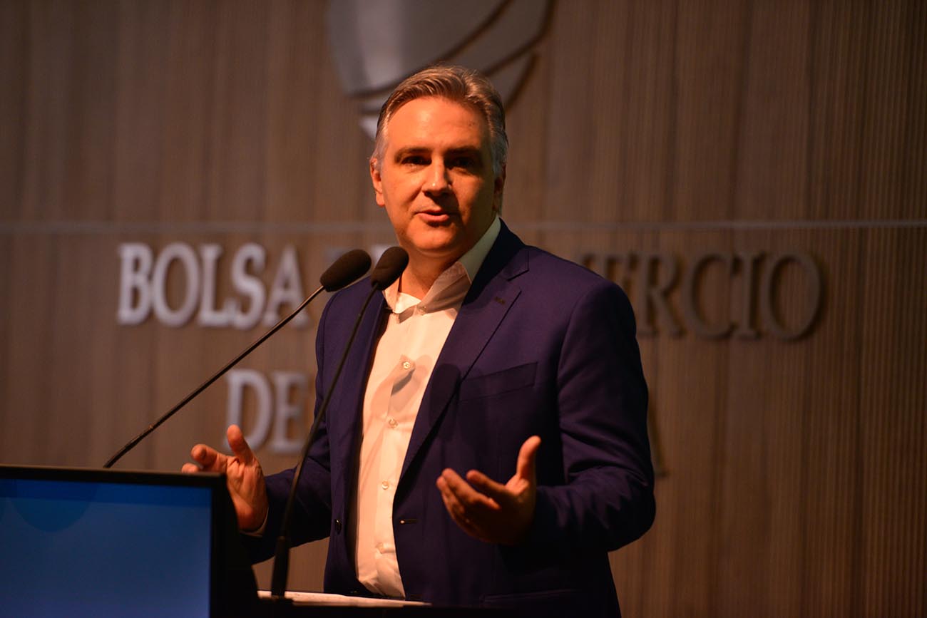 El intendente Martín Llaryora volverá a disertar en la Bolsa de Comercio de Córdoba. (José Gabriel Hernández / La Voz)