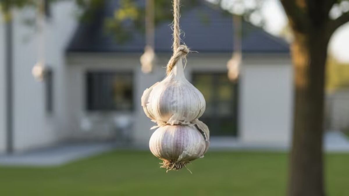 Colgar ajos en el jardín: el truco natural y económico para repeler plagas y proteger el hogar