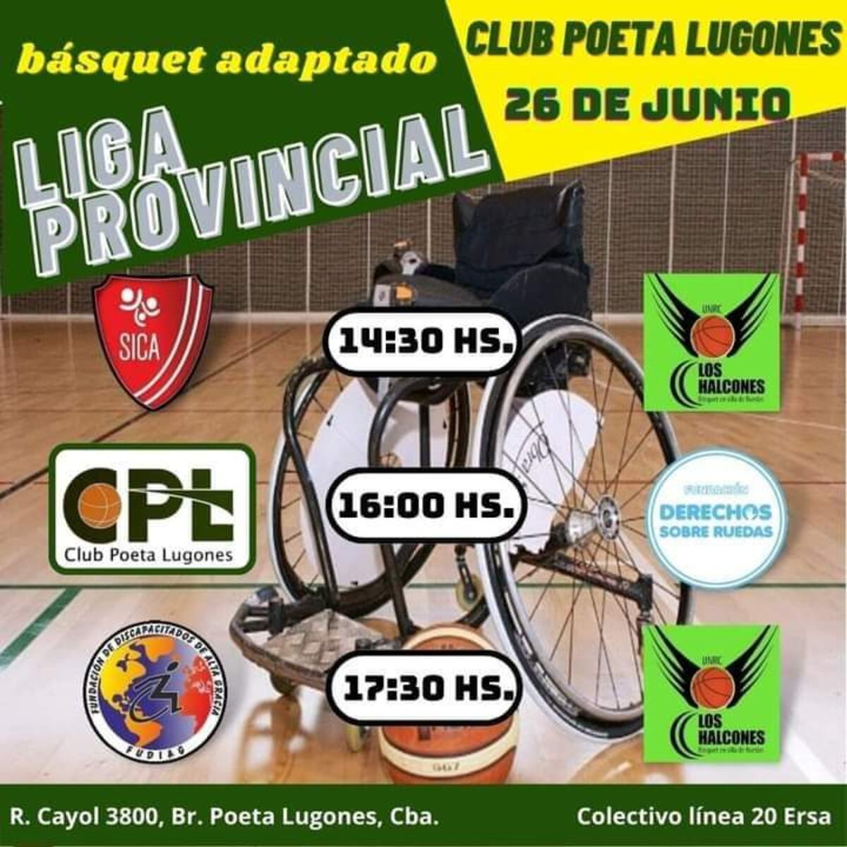 La Liga Provincial de básquet adaptado se juega el domingo en Poeta Lugones.