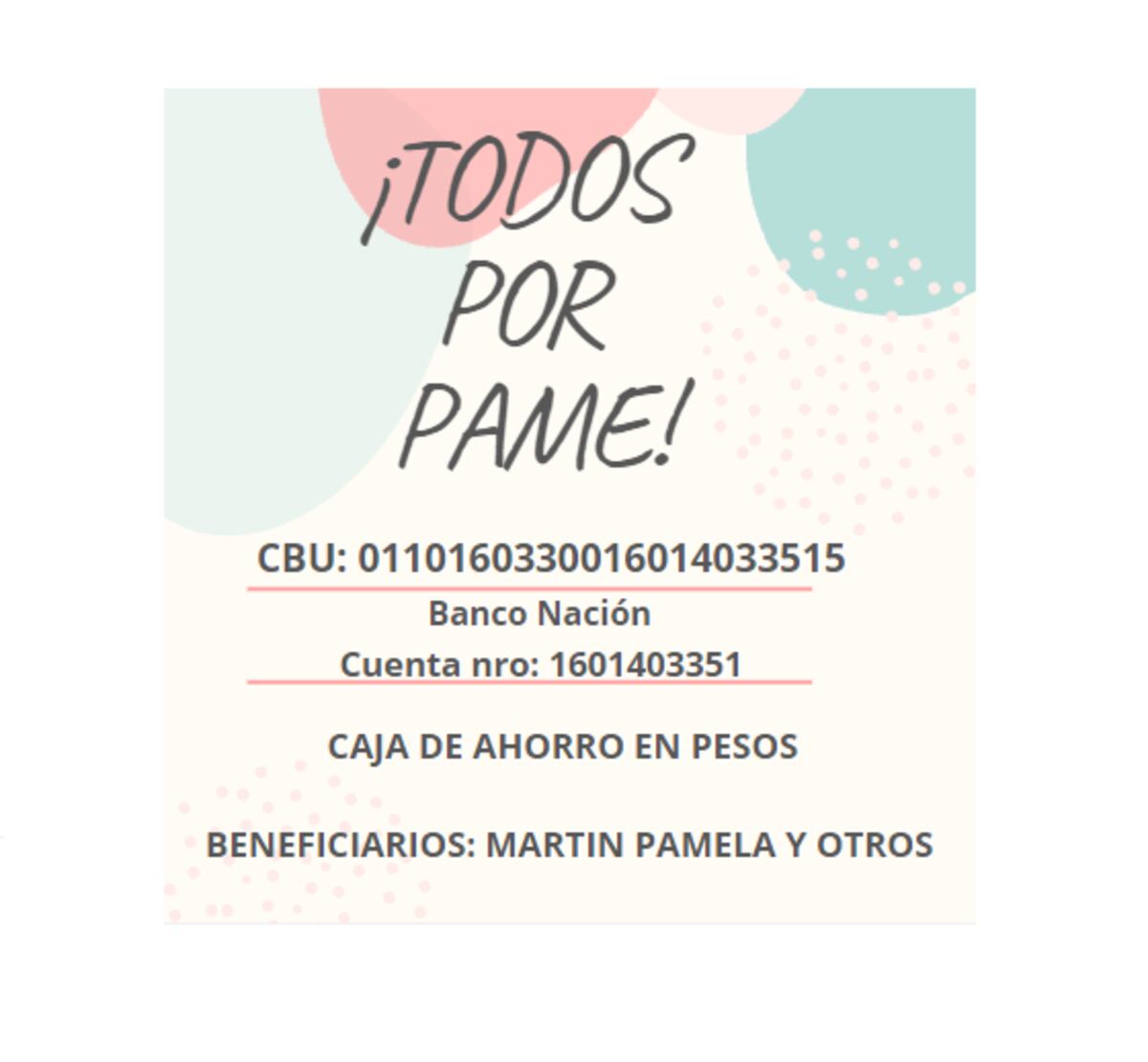 Pamela necesita reunir $ 40 millones.