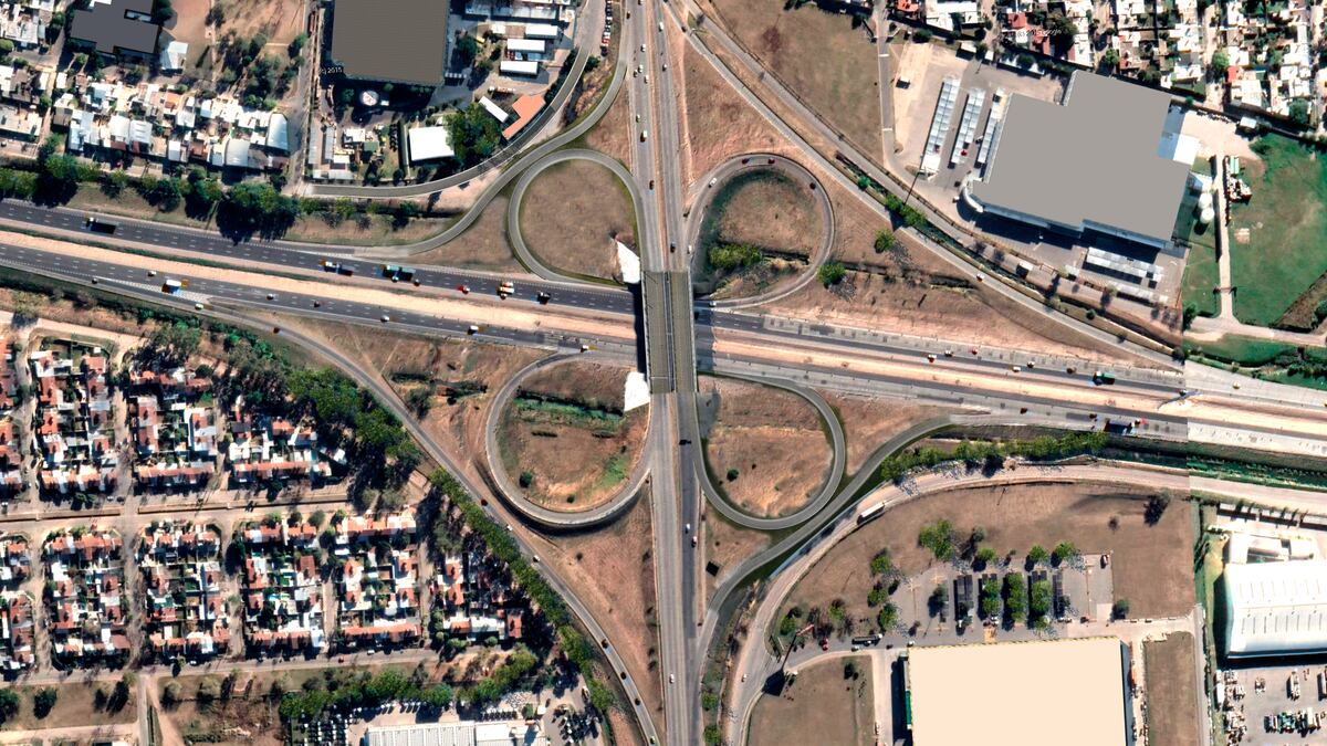 Así quedará el distribuidor de Juan B. Justo y Circunvalación (Caminos de las Sierras).