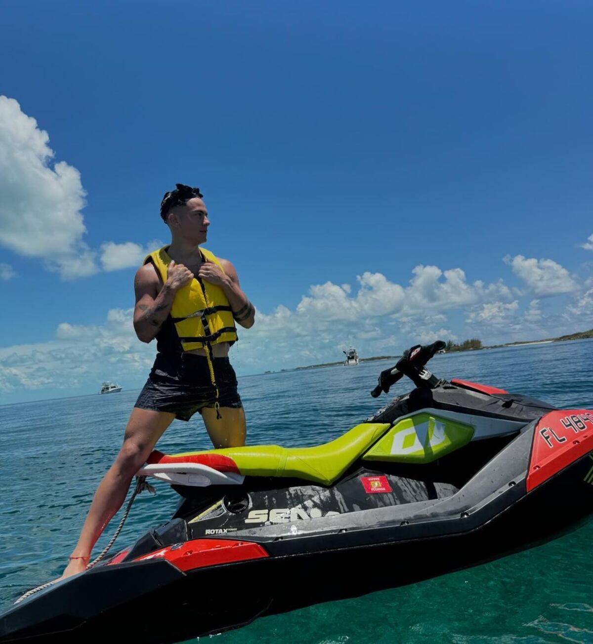 Paulo Dybala y Oriana Sabatini, de vacaciones en Bahamas (IG: Paulo Dybala).