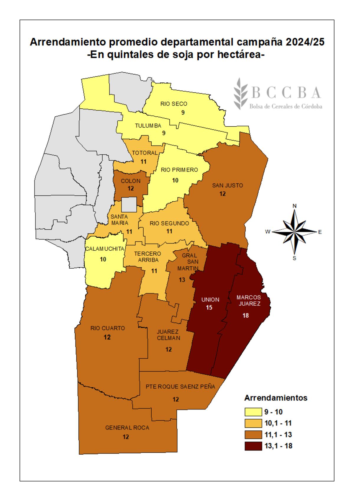 ARRENDAMIENTOS EN CÓRDOBA. Campaña 2024/2025. (BCCBA)
