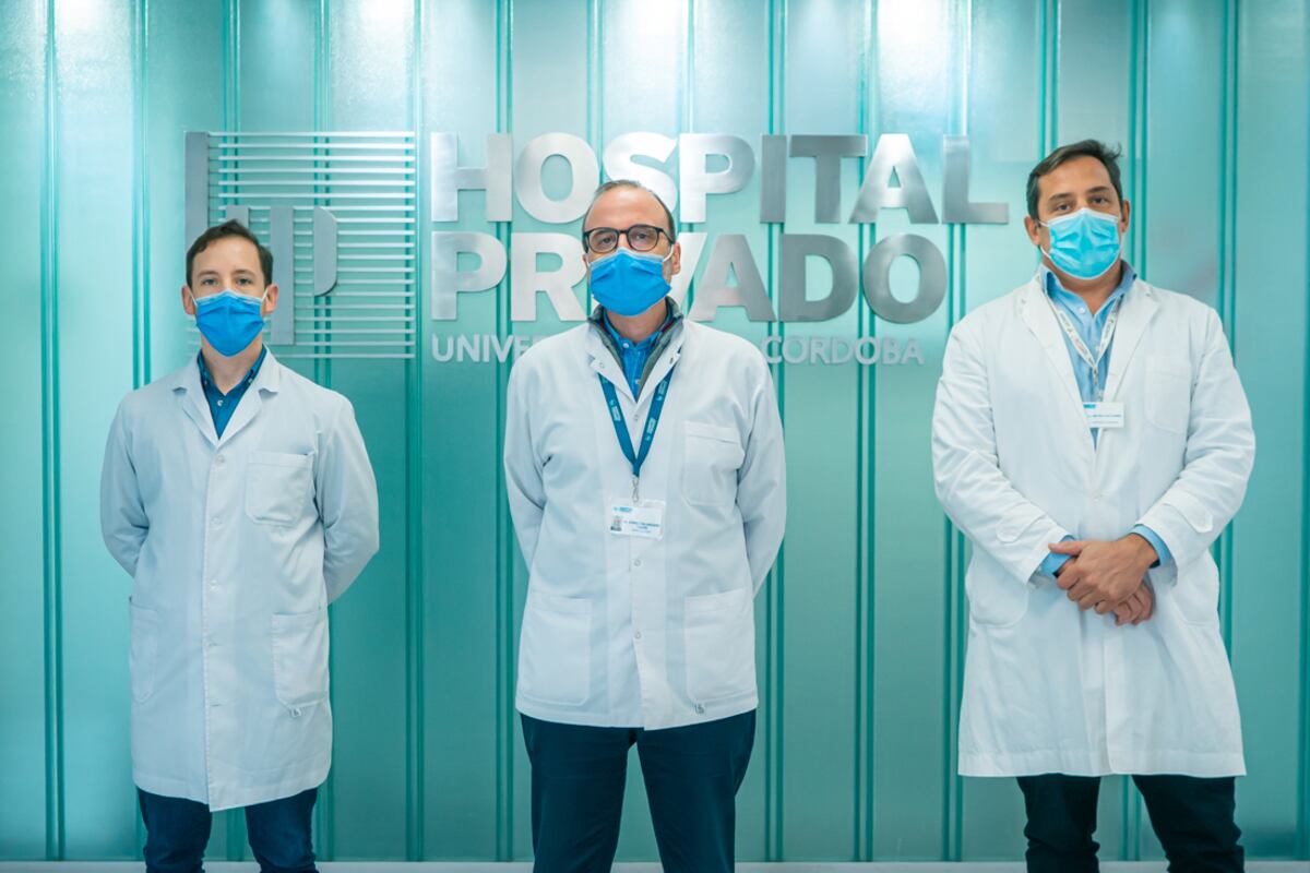 Doctores especialistas en Hospital Privado: Daniel Gacitúa Bustos, Fabián Gómez Balangione y Guillermo Meyer. / Hospital Privado Universitario de Córdoba