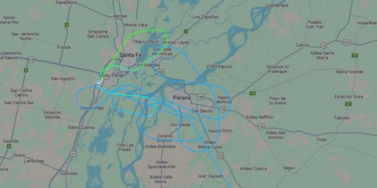 Demora de vuelo en Santa Fe: un avión de sobrevoló una hora por falta de atención en la torre de control. (Gentileza)