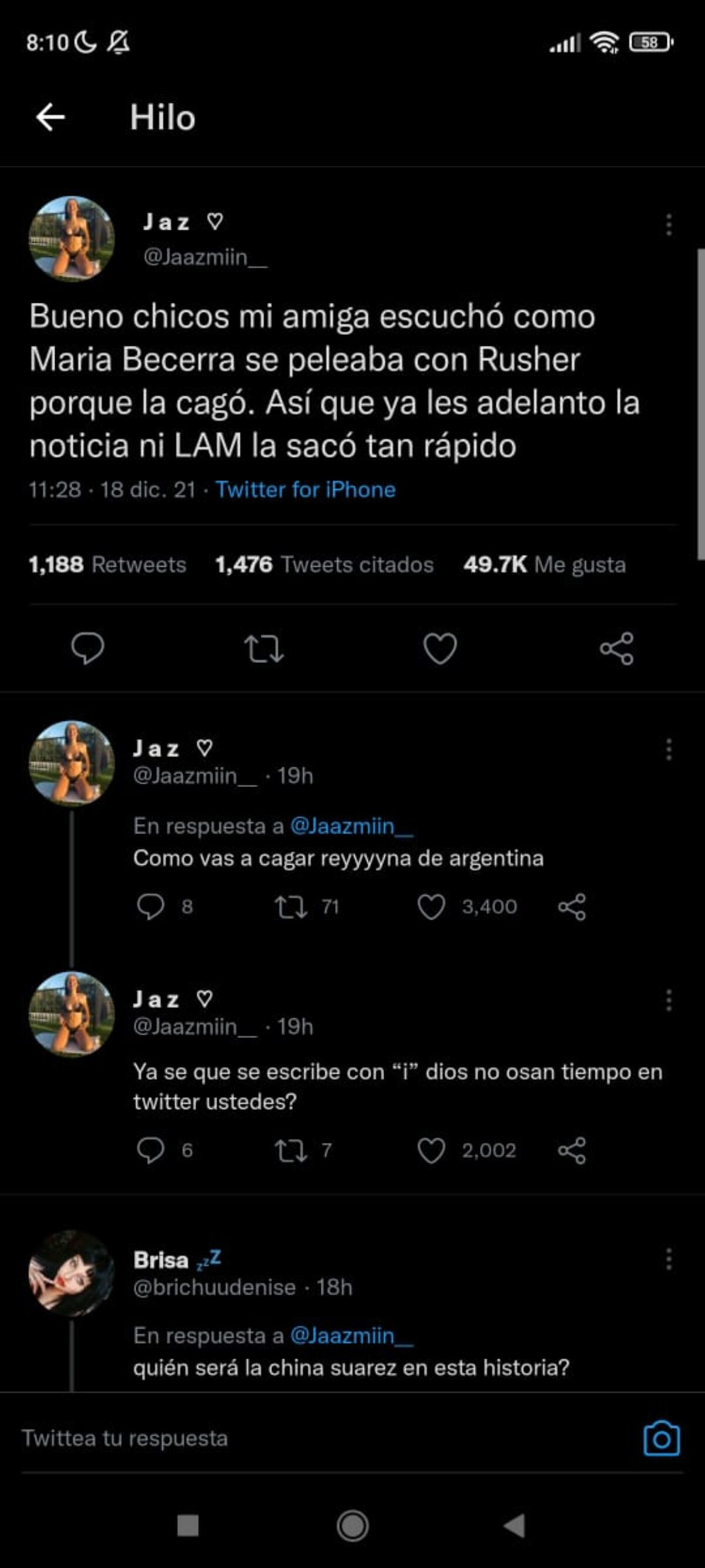 Una usuaria de Twitter aseguró que su amiga escuchó la pelea entre los artistas. (Foto: captura Twitter).