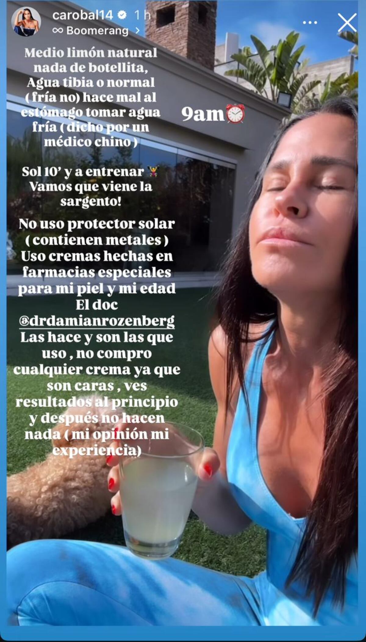El secreto de Carolina Baldini para arrancar sus días.