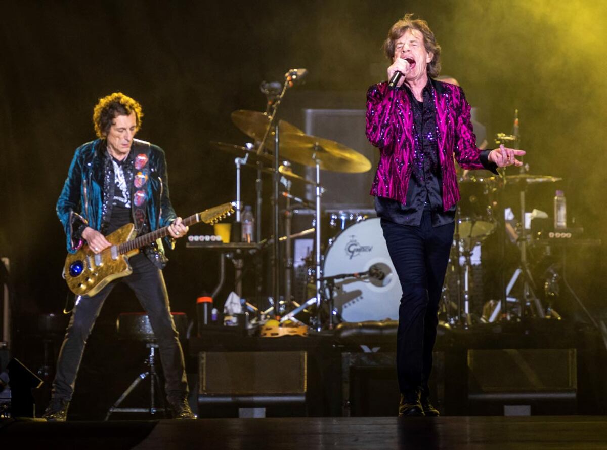 ID:6684650 Mick Jagger, de los Rolling Stones, La Banda se presenta durante la gira "No Filter" en el Ford Field de Detroit. (AP)
