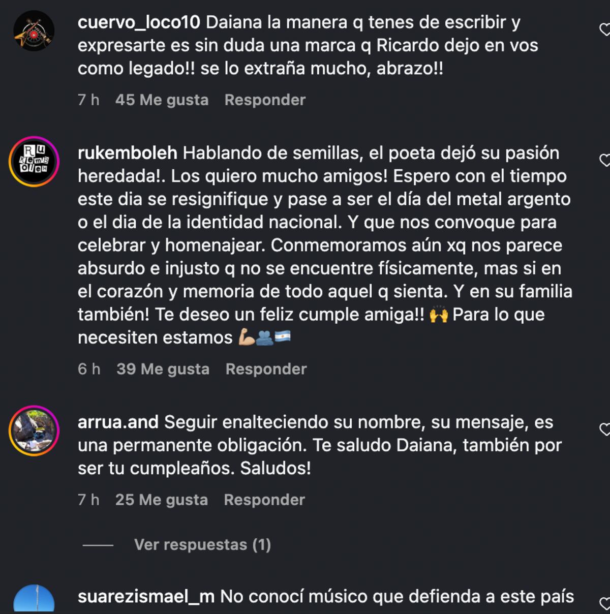 Algunos de los comentarios en la publicación de Daiana Iorio. (Foto: Captura de pantalla)
