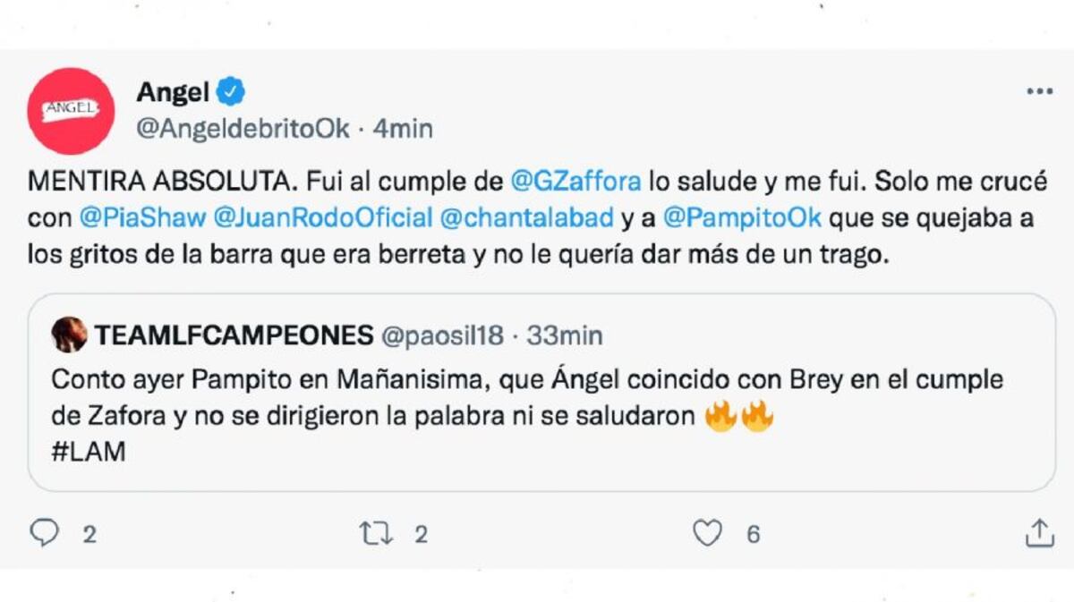 Los tuis de Ángel de Brito sobre Mariana Brey