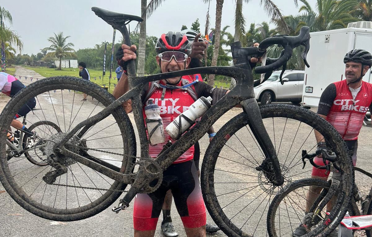 Oscar Galíndez salió tercero en la City Bikes Gravel Miami. (City Bikes)