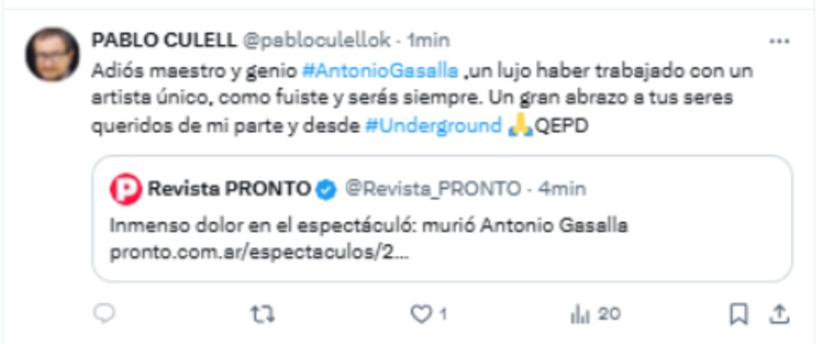 Los famosos despidieron a Antonio Gasalla. (Captura)