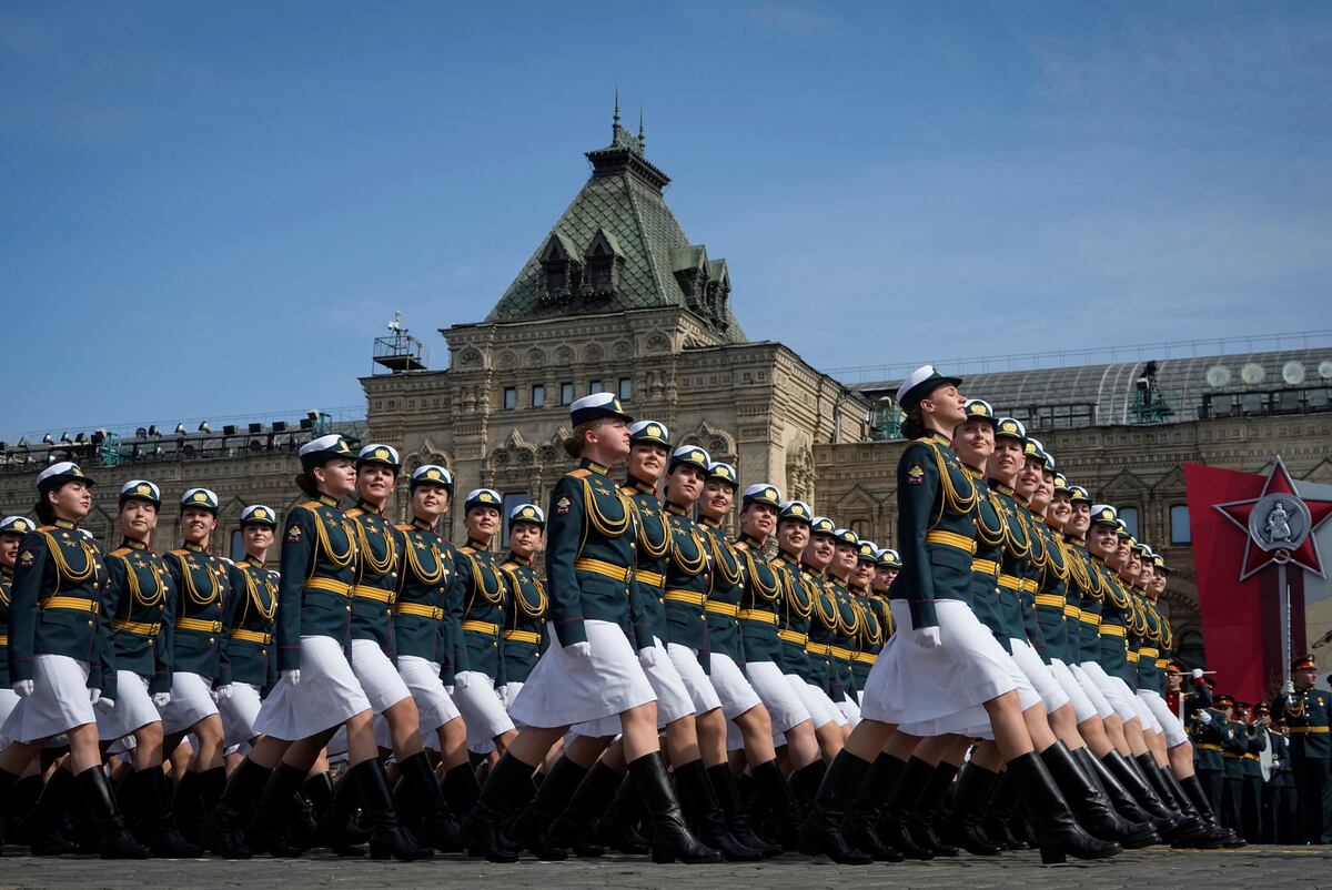 El ensayo por el Día de la Victoria en Rusia (AP).