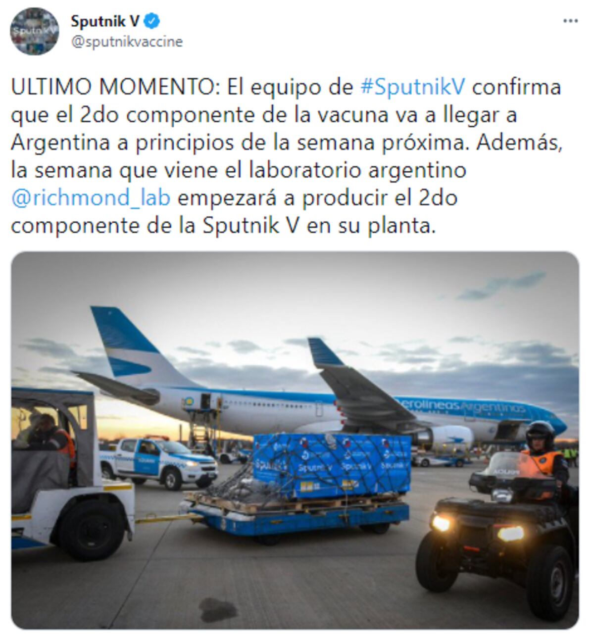 Confirman en Twitter la llegada de más dosis.
