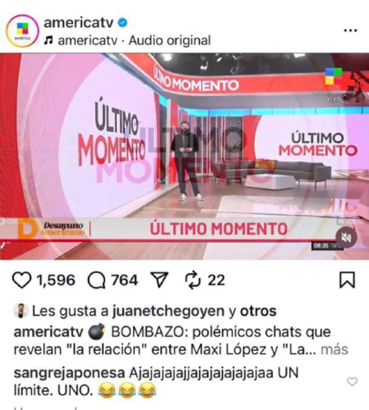 La China comentó la publicación de América. (Captura)
