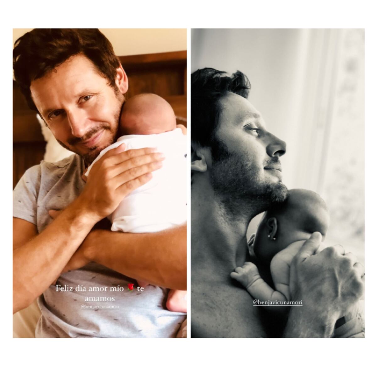 Las fotos de Benjamín Vicuña que publicó Eugenia Suárez en el Día del padre. (Instagram)