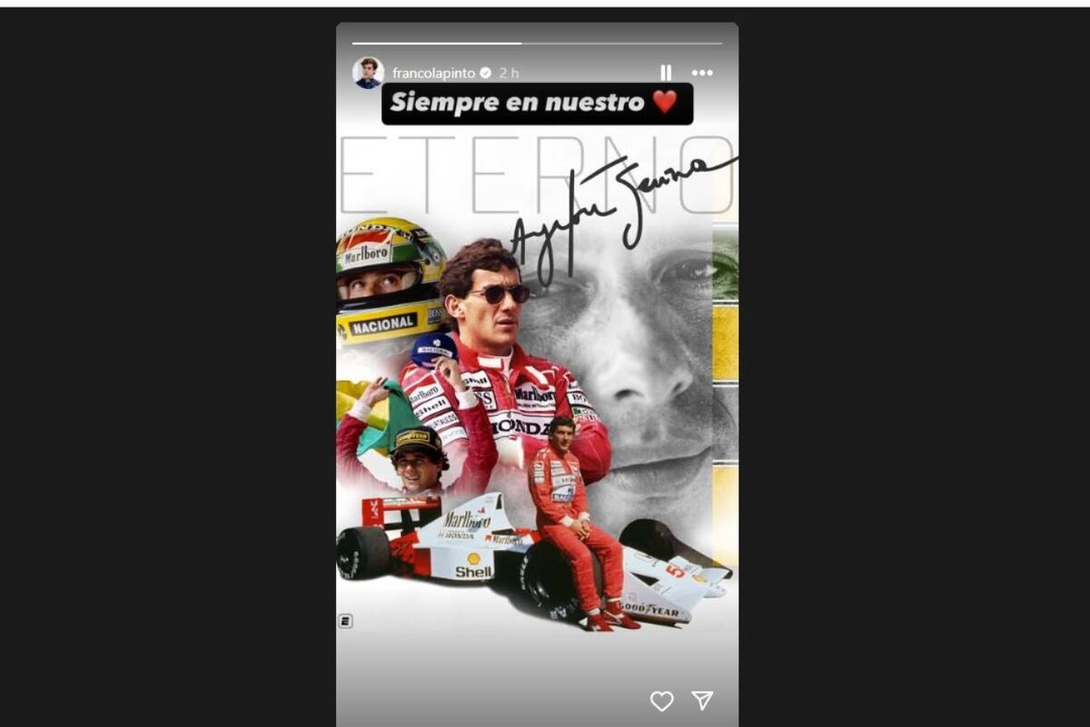 El homenaje de Franco Colapinto a Ayrton Senna, a 31 años de su trágico fallecimiento. (Captura de pantalla)