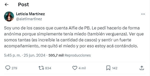 Tuit de Leticia Martínez