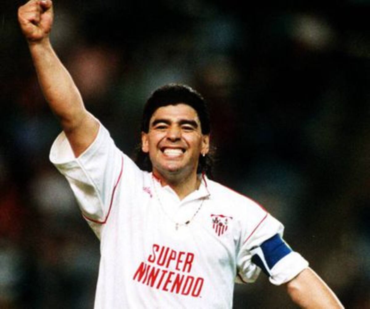 Diego Maradona en Sevilla.