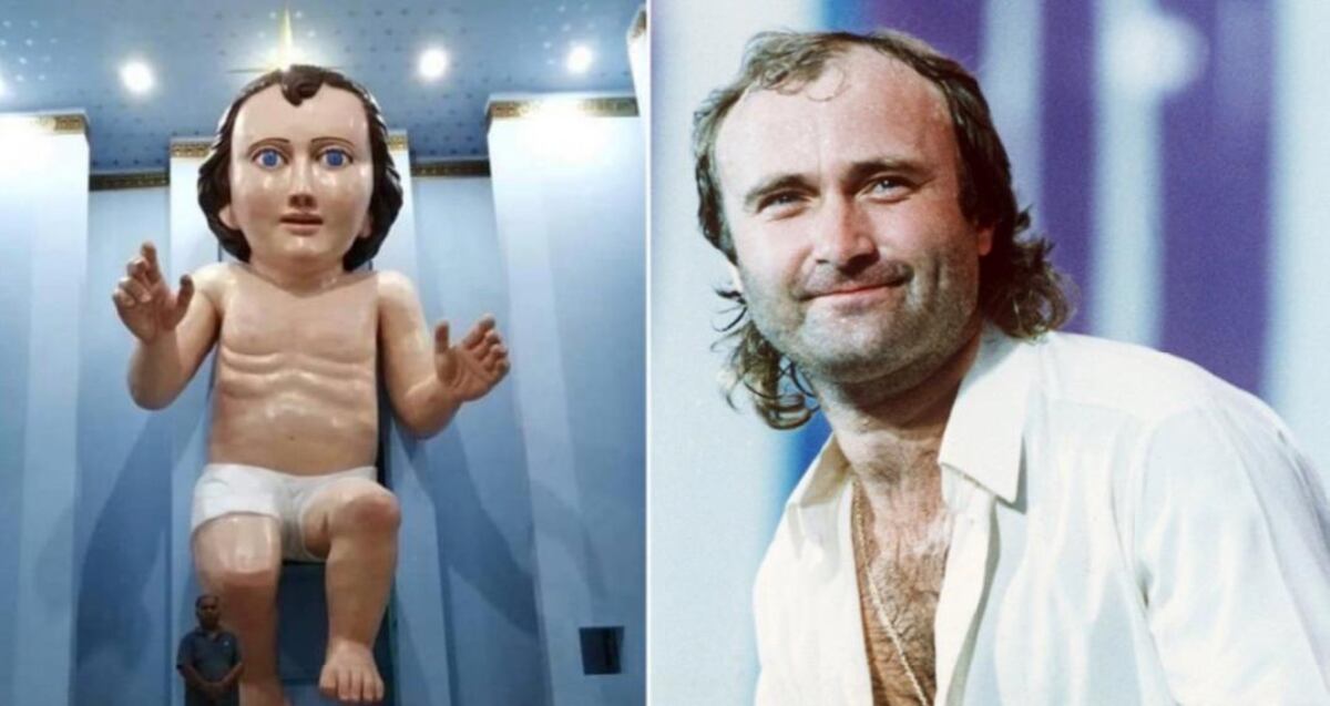 En México hay un Niño Jesús gigante y muy parecido a Phil Collins