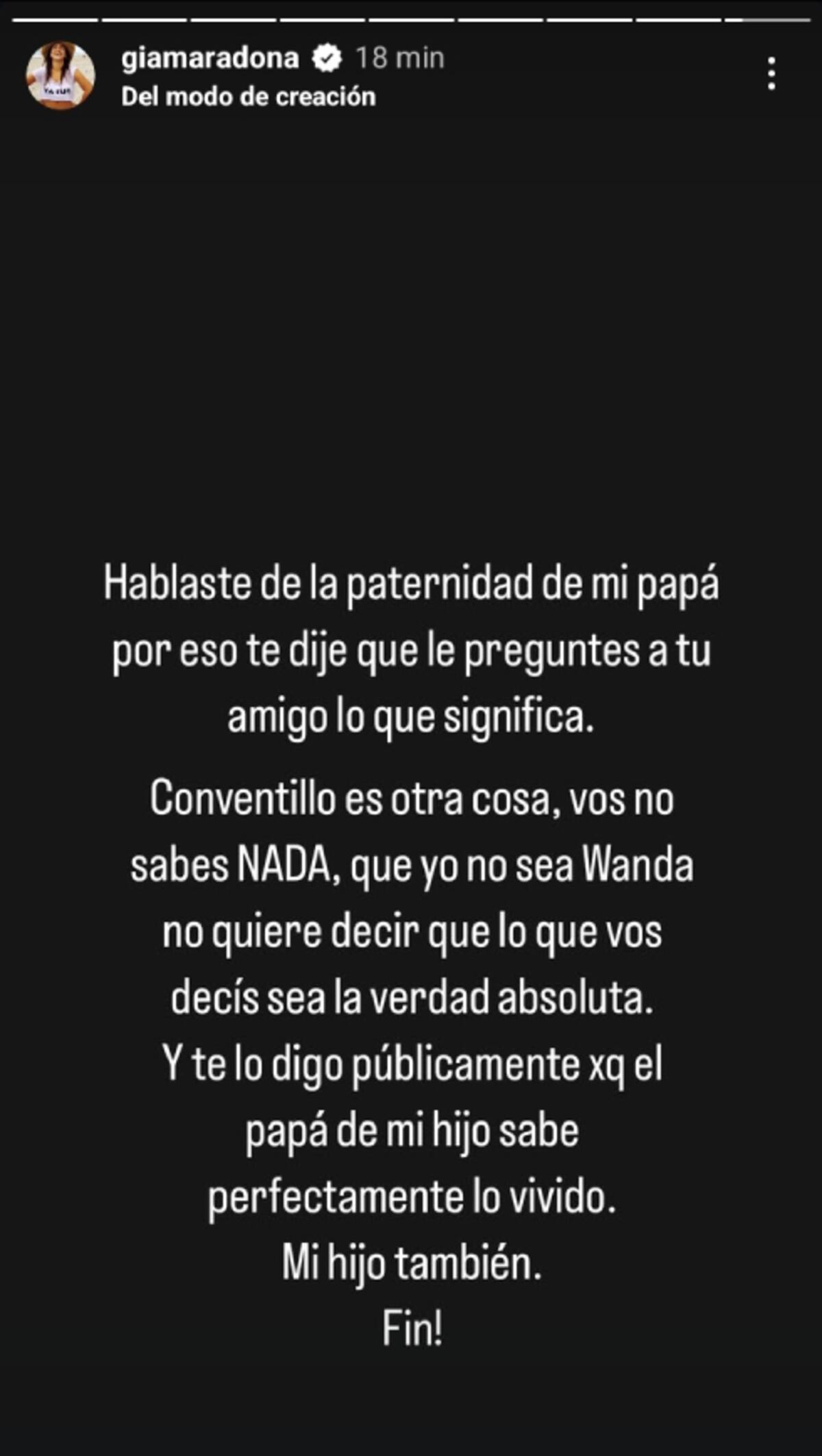 Gianinna Maradona cruzó al Kun Agüero y Yanina Latorre. (Captura)