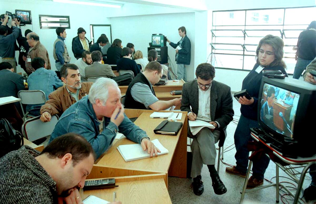 Miguel "Tubo" Durán en uno de los tantos juicios que siguió.