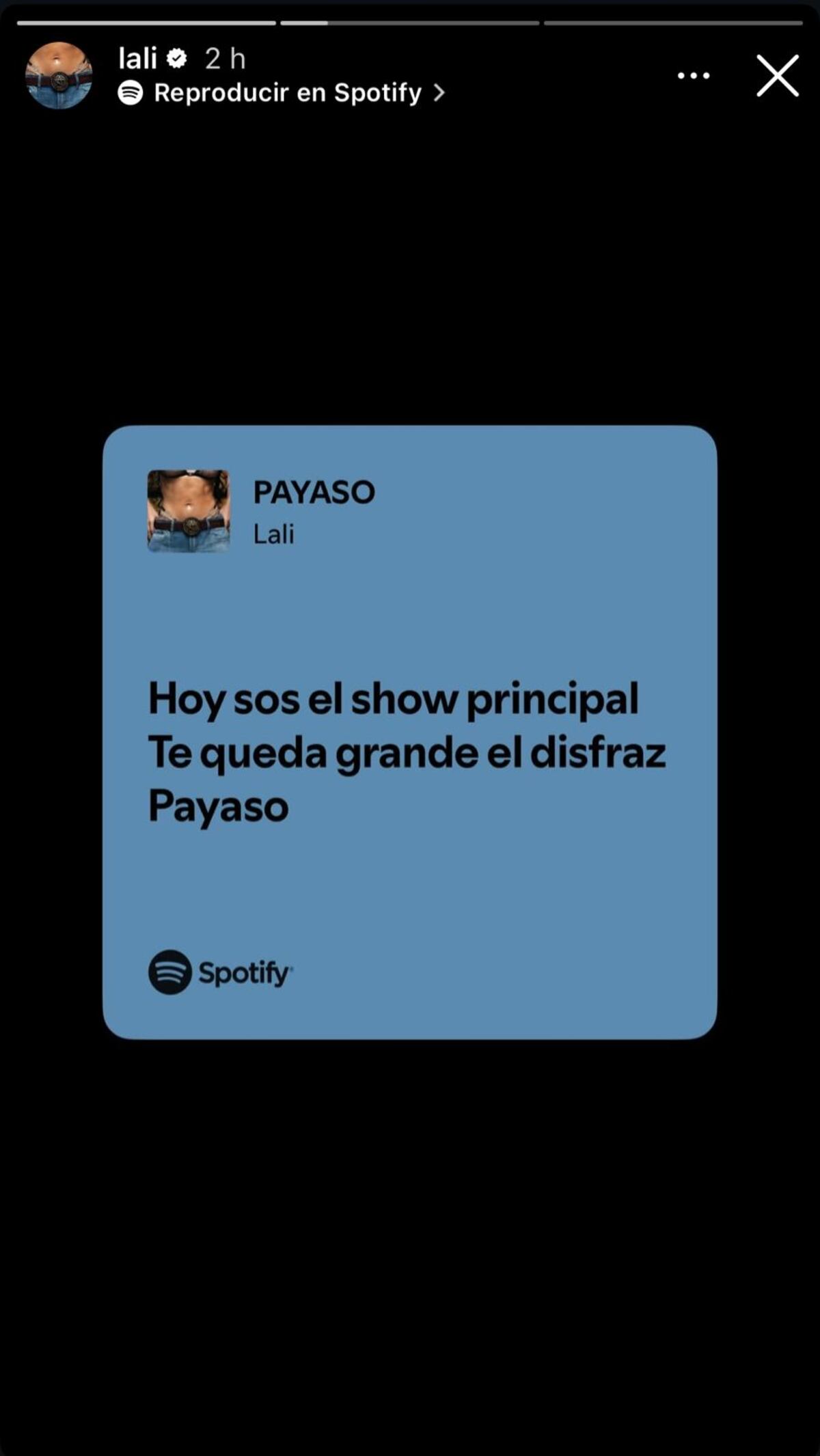 La indirecta de Lali a Javier Milei: "Payaso"