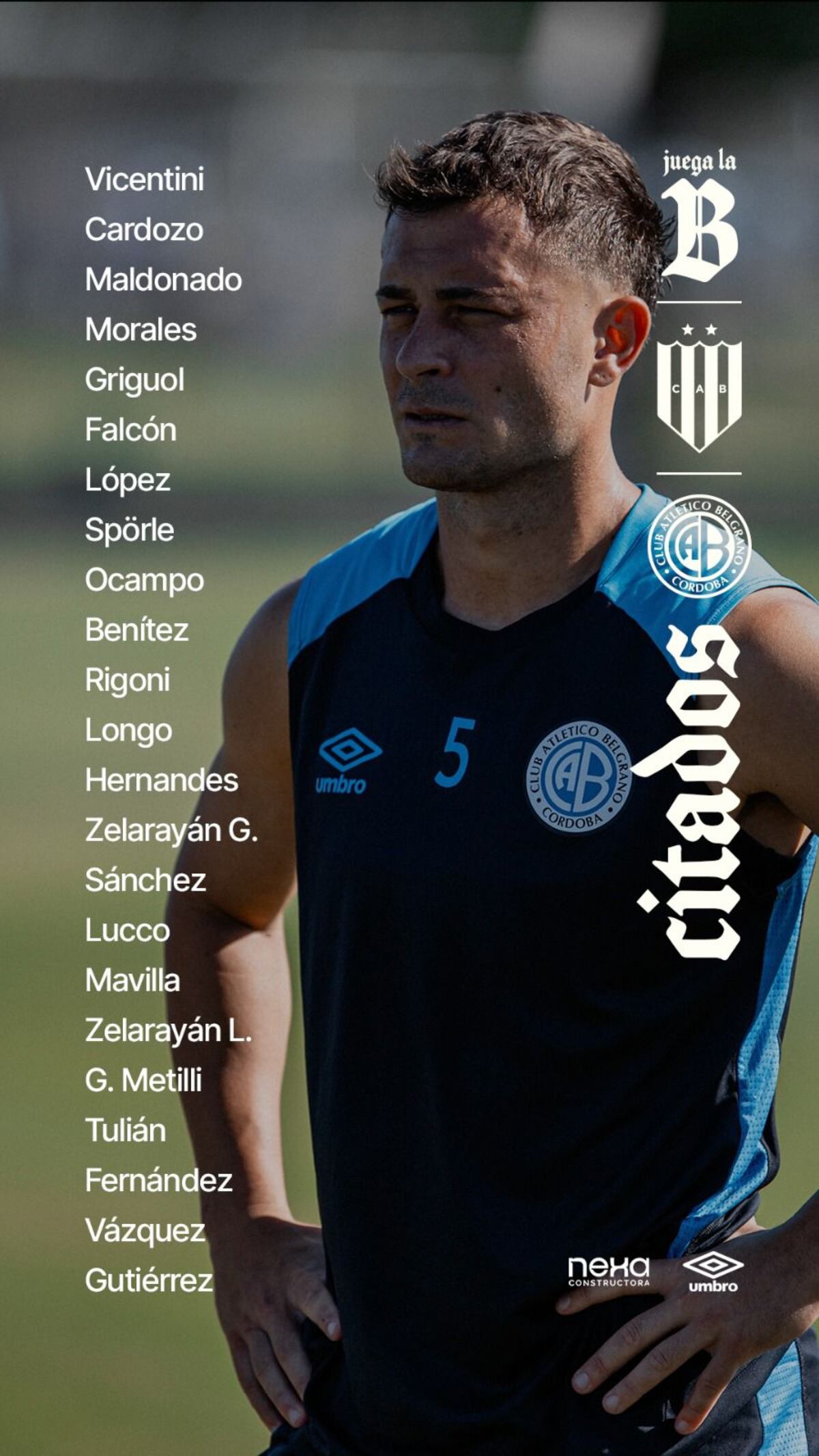 Los convocados para la cuarta fecha (prensa Belgrano)