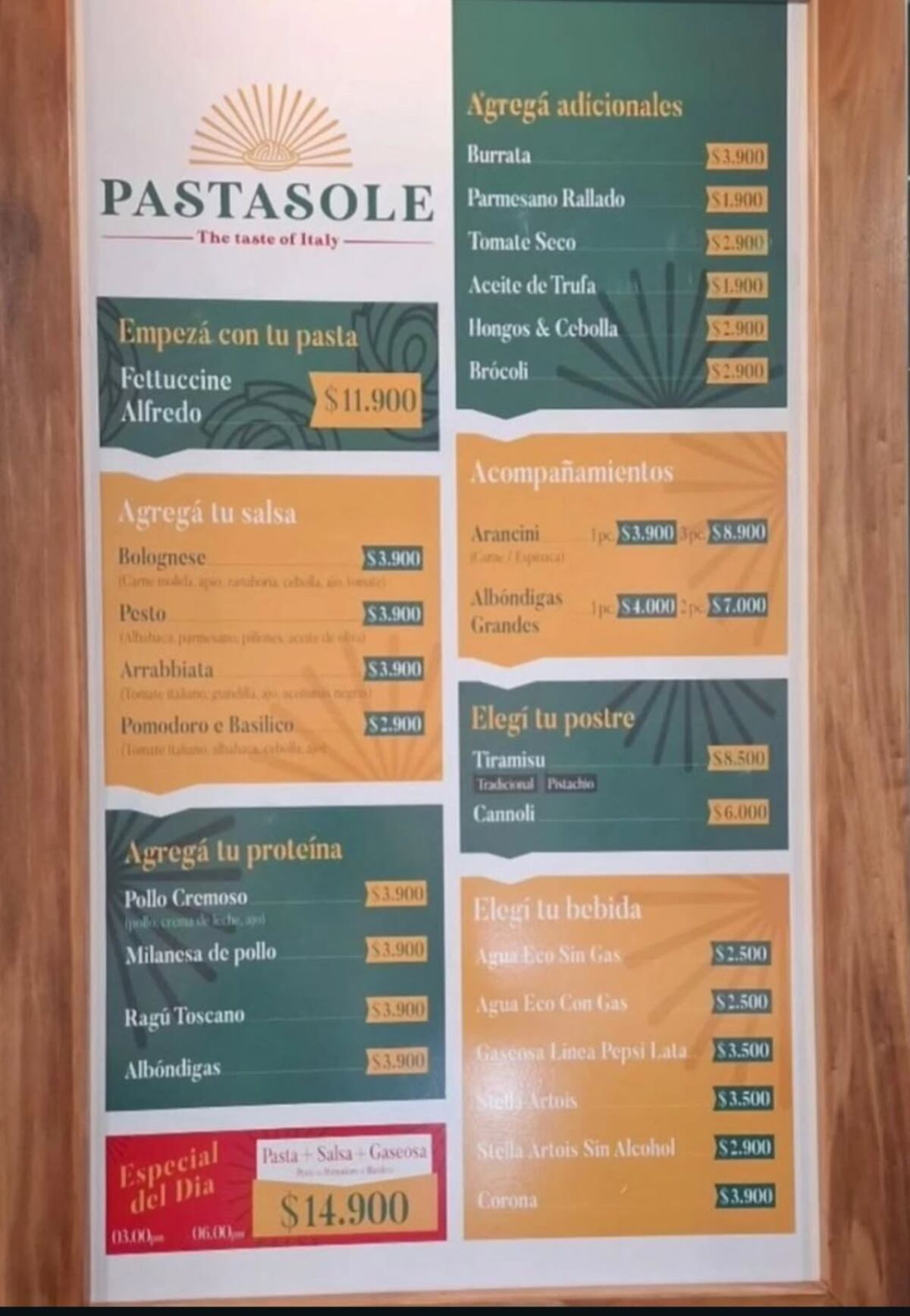Los precios de Pastasole, el nuevo restaurante de Rusherking.