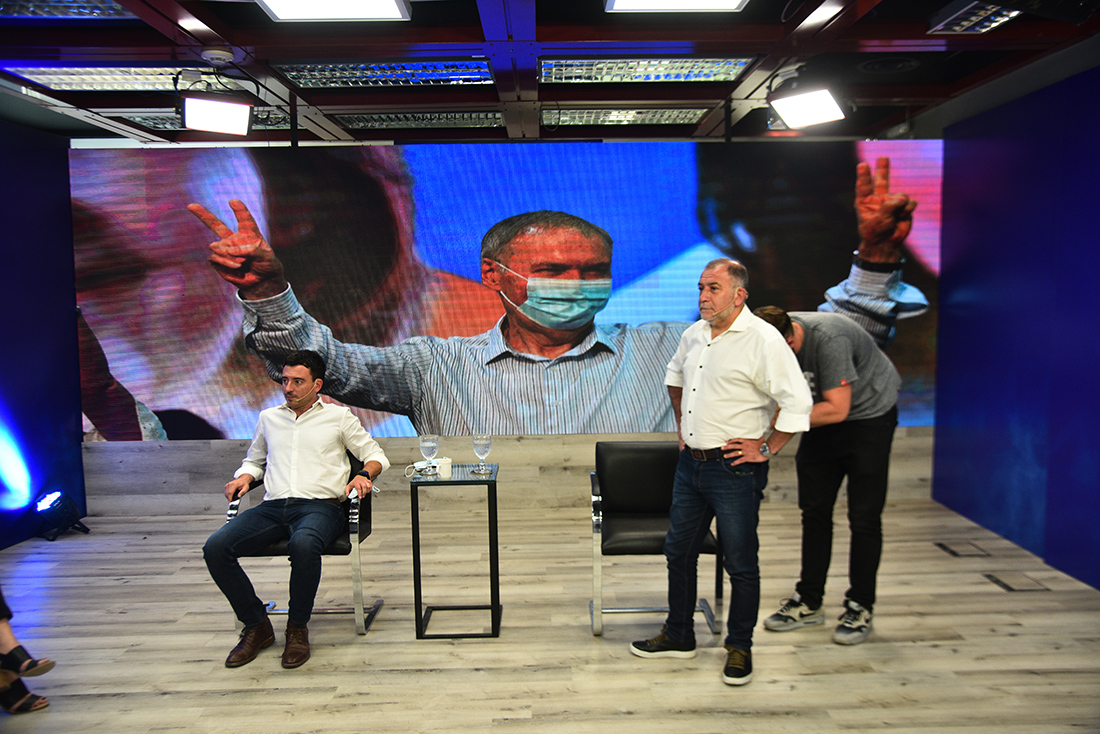 Luis Juez y Rodrigo de Loredo luego del resultado en las elecciones 2021. (Pedro Castillo)